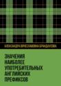 Значения наиболее употребительных английских префиксов